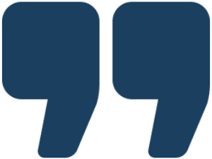 Blue quotation marks on black background