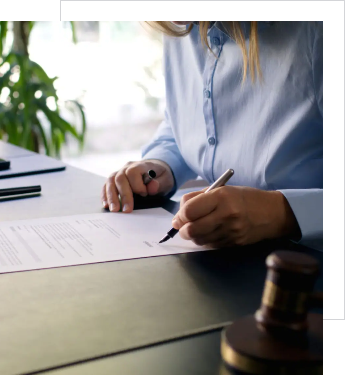Signing a legal document
